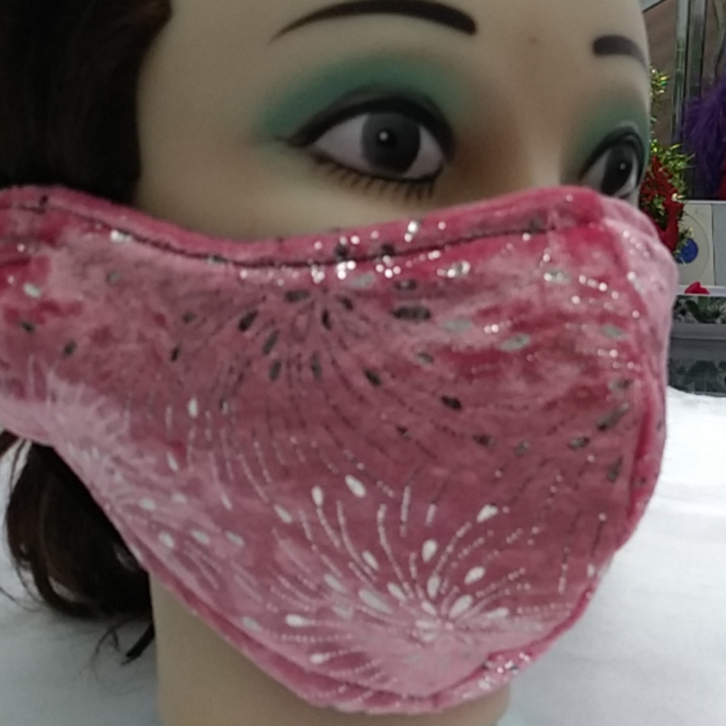 Facemask/Silver Roses